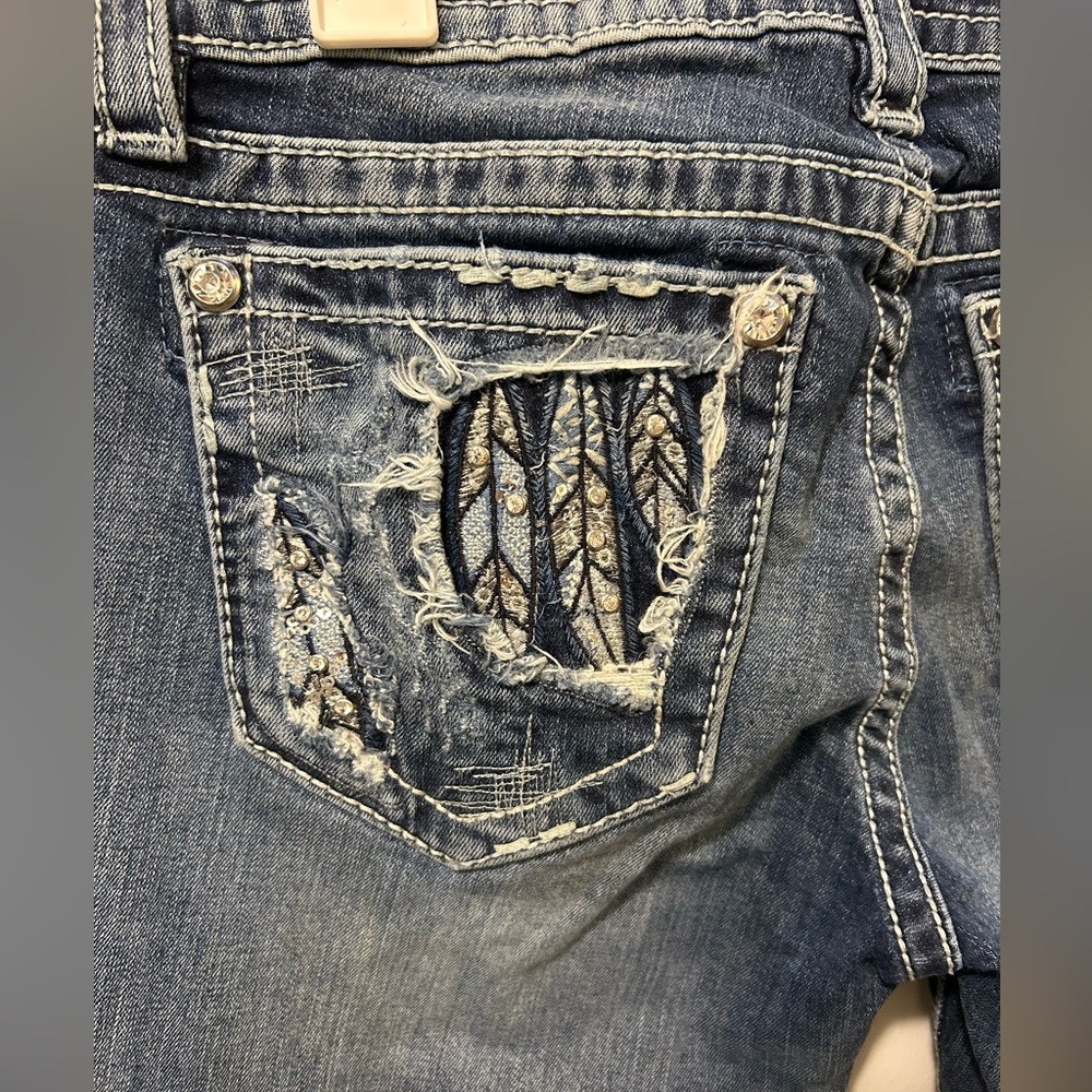 Miss Me Dark Blue Bootcut Jeans Size 27 Y2K style - Picture 4 of 7